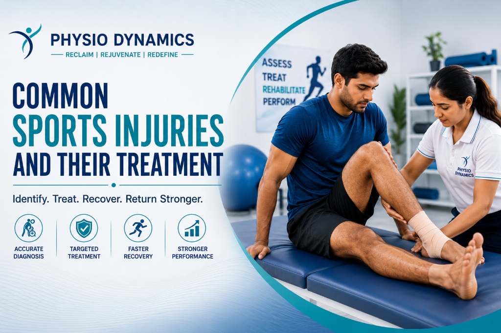 Physiotherapist examining an athlete's ankle at Physio Dynamics, Panamaram, Wayanad